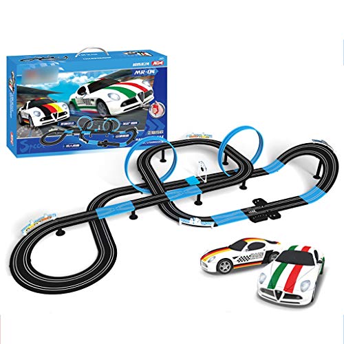 Childrens Toys Electric Railcar Boy Remote Control Train Rail Car Double Racing Track Length 84 Meters Color  Electric4 car Toy