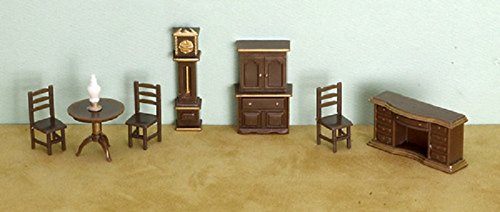 Dollhouse Miniature 148 Scale Plastic Dining Room Furniture Set Suite