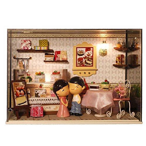 Prettydollhouse DIY Creative Gift Love Cake Handmade Wooden Model Dollhouse with Furniture