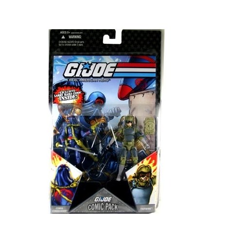 GI JOE Hasbro 3 34 Wave 5 Action Figures Comic Book 2-Pack Cobra Commander and Tripwire