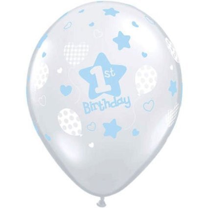 Boys First Birthday Latex Balloons 10 1st