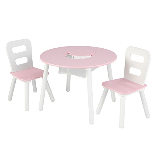 KidKraft Round Table and 2 Chair Set WhitePink