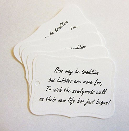 Handmade Rice May Be Tradition Tags for your Wedding Bubbles