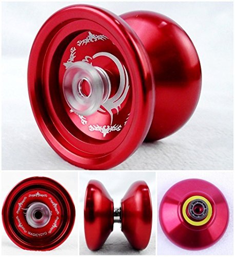 Magic Yoyo 2014 New K3 Thunderbolt Aluminum Alloy Yoyo Hubstacks Red Presented 5 String Yoyo Special Gloves by MAGICYOYO