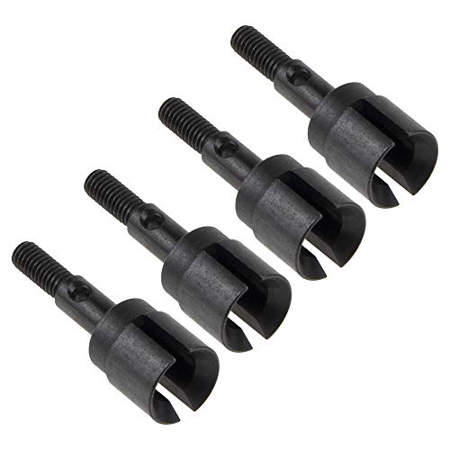 COJOYS 4PCS Wheel Stub Axle Shafts Adapter Drive Axle Cup Compatible with 110 HSP RC Model Car 02033 94123 94111 94101 94102 Buggy Truck Upgrade Spare Parts (Black)
