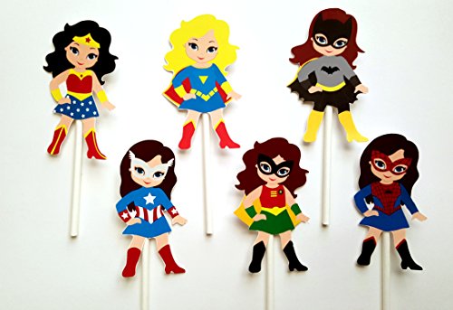 Girl Superhero Cupcake Toppers