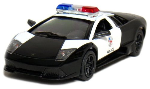 Game  Play 5 Lamborghini Murcielago LP640-4 Police136 Scale BlackWhite Cops Patrol Metal Collectible Toy  Child  Kid