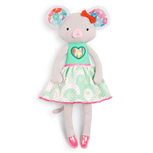 B Toys - Tippy Toes - Melody Mouse - Soft Cuddly Plush Mouse Doll - Stuffed Animal Toy - Non-Toxic - Washable - 18 Months 